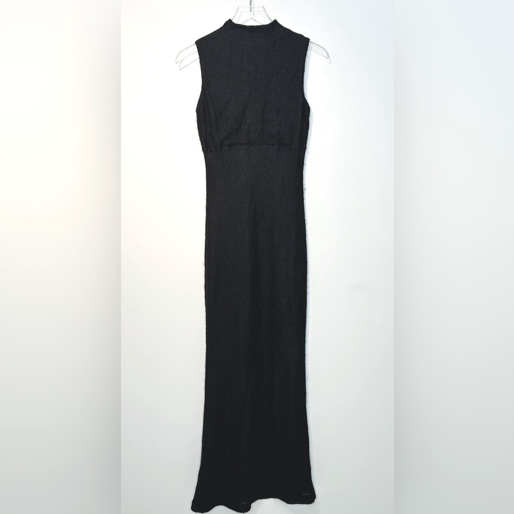 La Perla Black Maxi Mohair Wool Blend Sleeveless Sheath Dress Size 42 - Picture 2 of 12